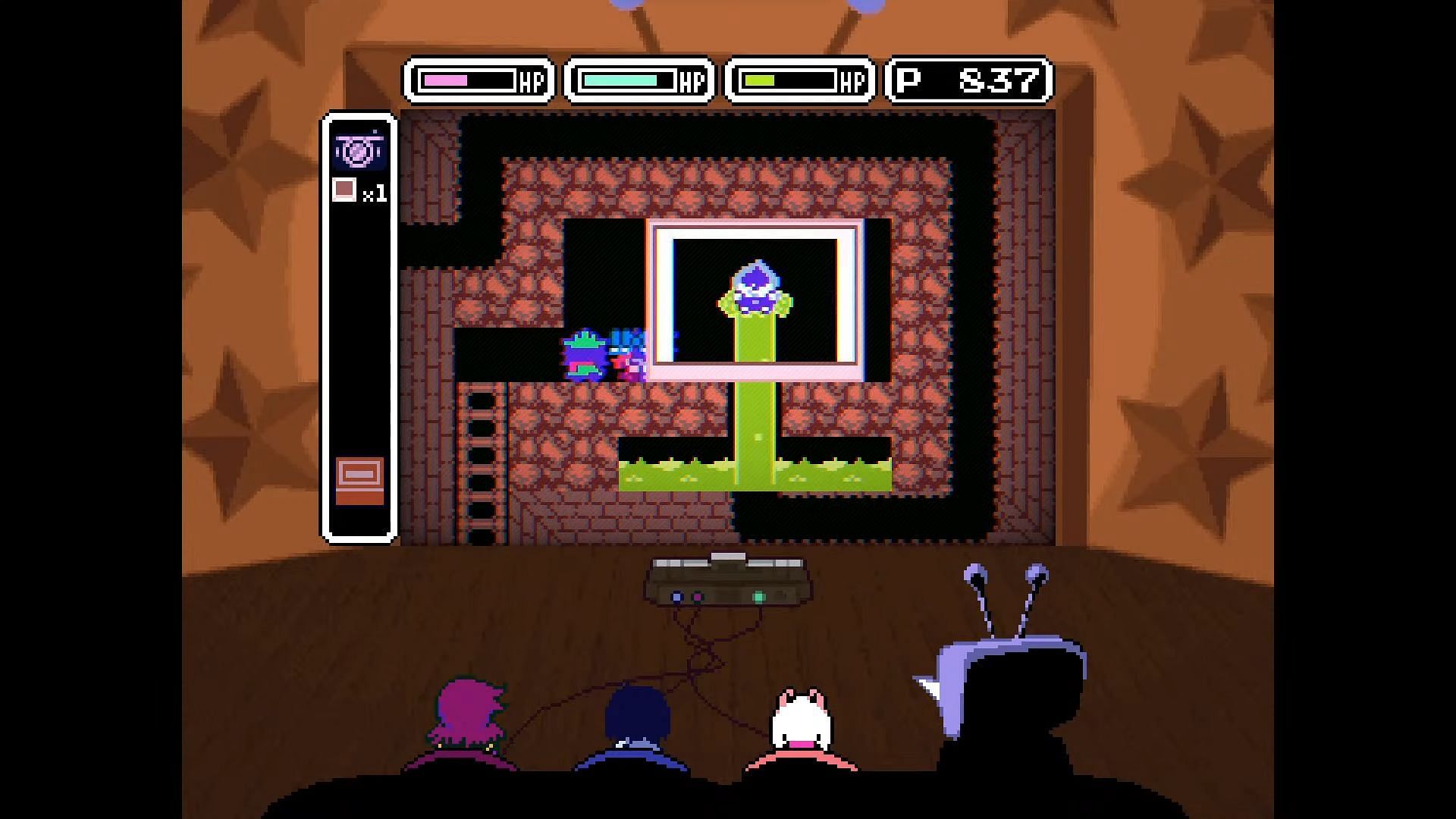 Clue: A green geyser, just next door. Who can dig it up? (Image via Toby Fox || YouTube/Go Galactic!)